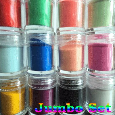 12 Color Jumbo Nail Art Acrylic Powder Builder Set