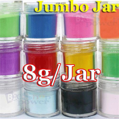 12 x 8G Mixed Color Acrylic Powder Builder for Acrylic Nail Jumbo Size