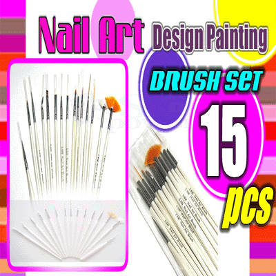 15pcs Nail Art Gel Design Painting Pen Polish Brush Set