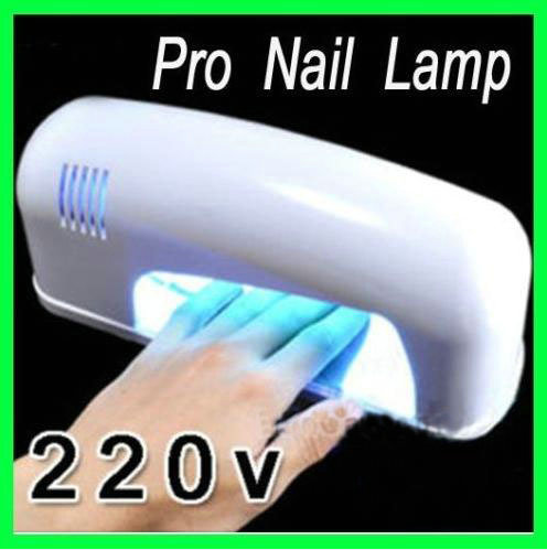 220V 9W WHITE UV GEL NAIL ART CURING LAMP Dryer Light