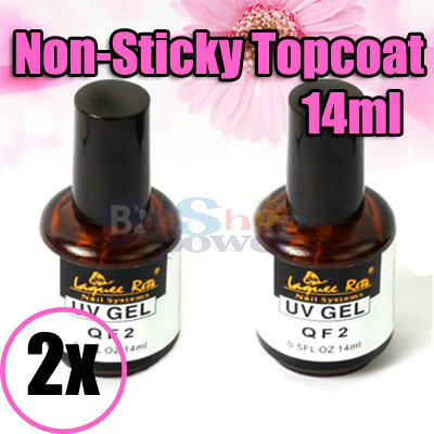 2x UV Non-sticky Nail Art Top Coat Nail Polish For UV Gel Nails Application-ZLY