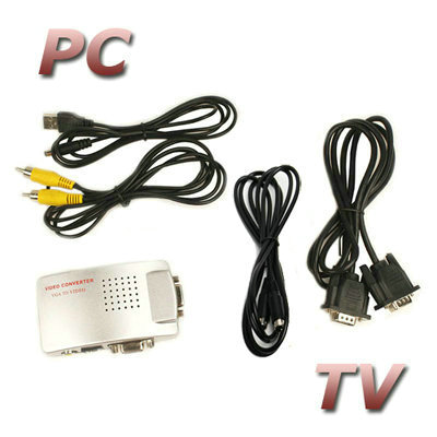 PC VGA to TV S-Video Signal Converter Box Fit PC Notebook