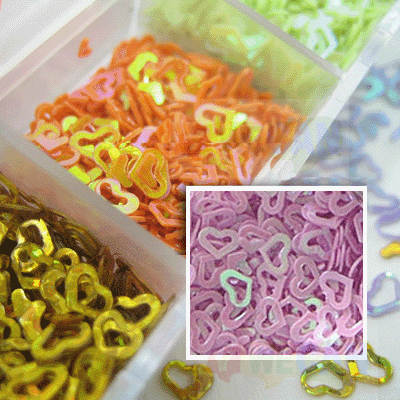12 Colors Nail Art Hollow Heart Acrylic Tips Decoration