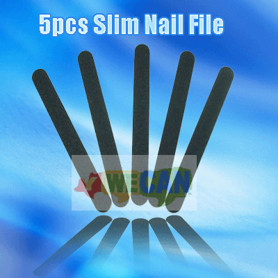 5X Sanding Nail File Buffing Sandpaper Slim Black