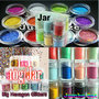 36 Jumbo Size Glitter Dust Powder Hexagon Shiny Powder Builder For 3D UV Gel Nail Art