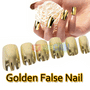 50PCS Golden Metal Texture Fack False Art Nail Tip Sexy