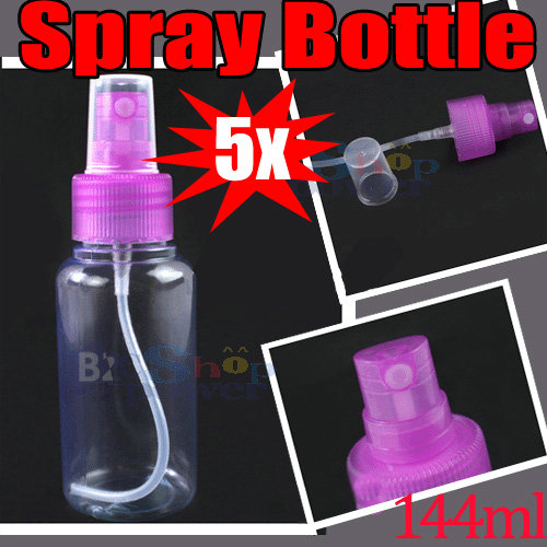 5x Compact Makeup Pink Clear Plastic Cosmetic Empty Spray Bottle