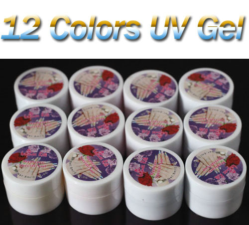 Opaque Mixed 12 Pure Solid Colors UV Builder Gel Set for Nail Art Tips DIY 8ml