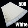 50 False Nail Art Tips Stick Polish Display Practice Transparent Fan White