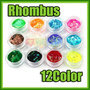 DIAMOND Shape RHOMBUS Glitter Spangle Nail Art 12 Color