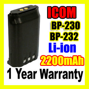ICOM BP-230N,ICOM BP-230N Two Way Radio Battery