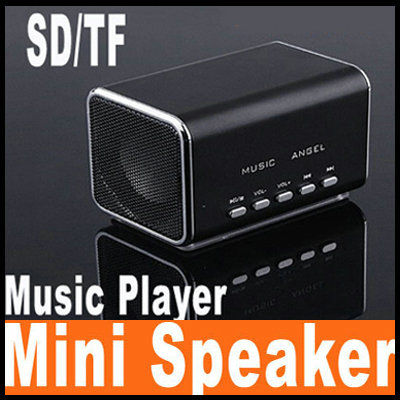 Black Micro SD/TF Music Player Mini Speaker For Laptop