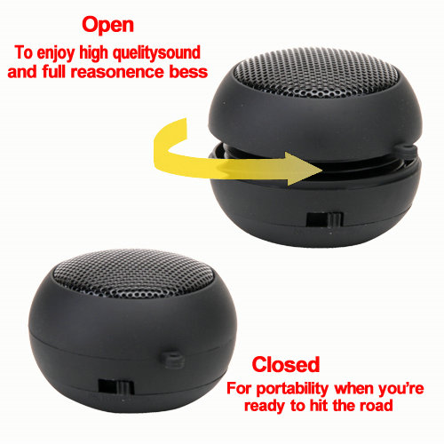 Black Mini Hamburger Speaker for iPhone 3G iPod PC MP3