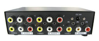 1 In 4 Out 3 RCA Audio Video AV DVD PS3 HDTV Splitter+Cable